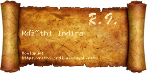 Réthi Indira névjegykártya